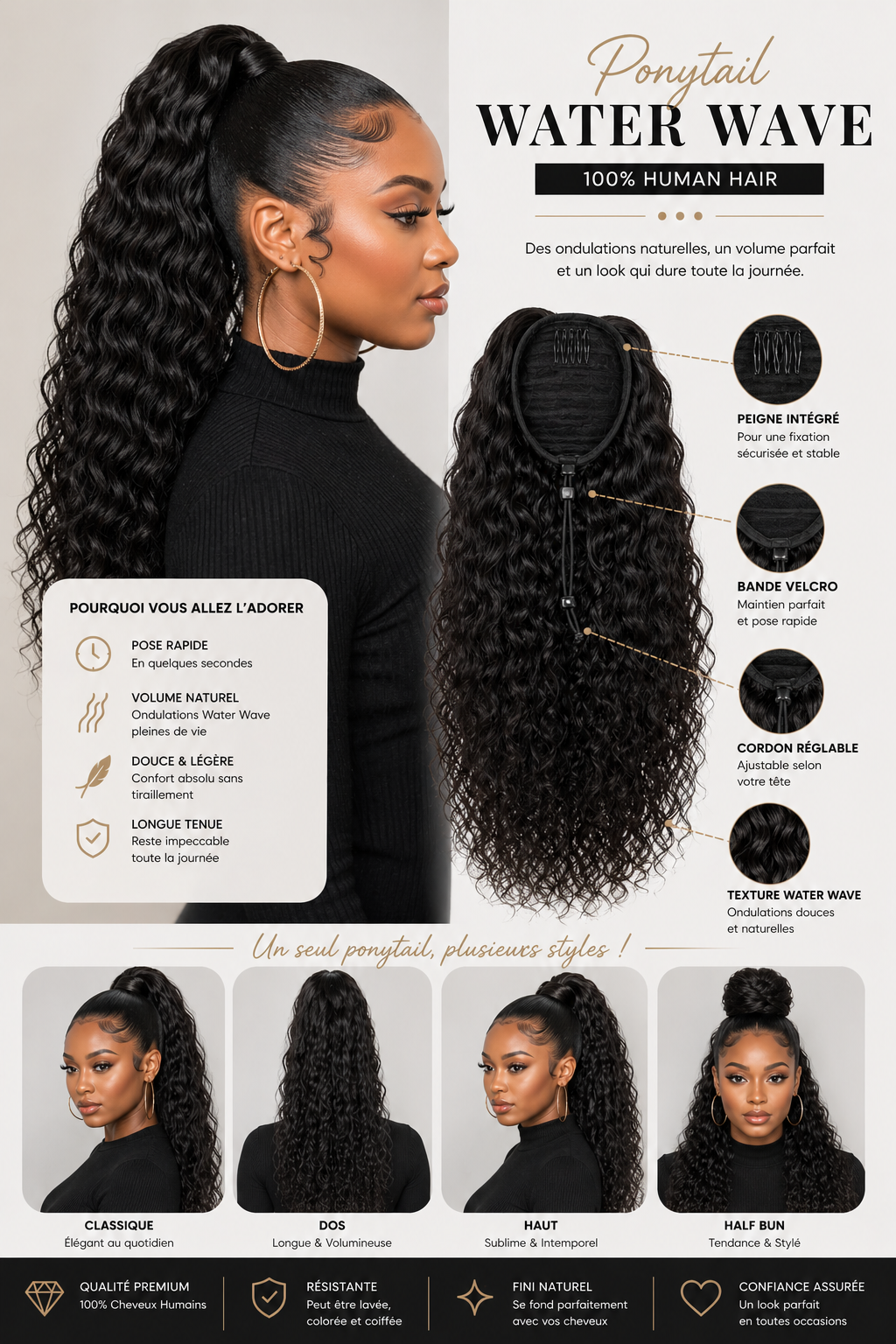 Drawstring ponytail